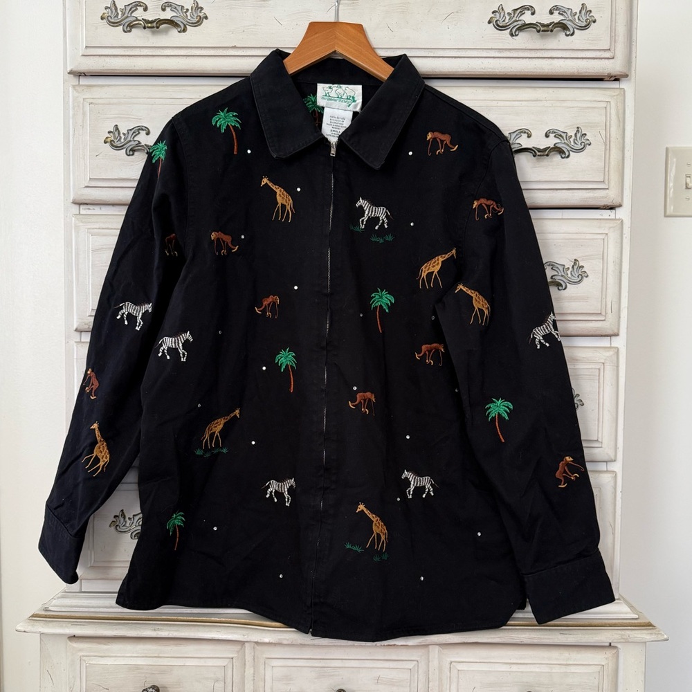 The Quacker Factory African Safari Embroidered Jacket